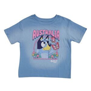 Character Kids Girls Crewneck Vintage Short Sleeve Graphic Tee - Bluey